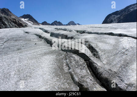 Randonnées sur le Mittelbergferner, Autriche Banque D'Images