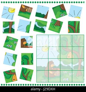 Jeu de puzzle de l'éducation pour les enfants Illustration de Vecteur