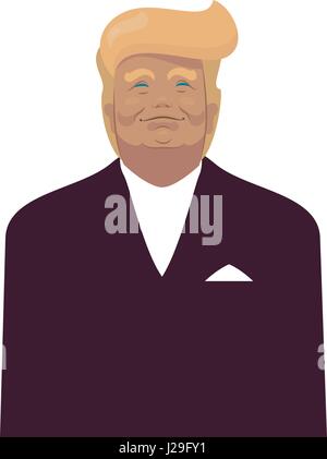 Portrait caricature de Donald Trump, président des États-Unis d'Amérique USA Illustration de Vecteur