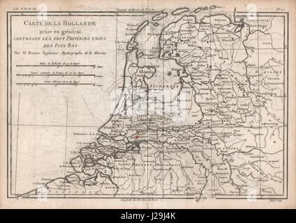 "Hollande prise en général…' 7'Organisation des provinces. Aux Pays-Bas. BONNE c1780 la carte Banque D'Images