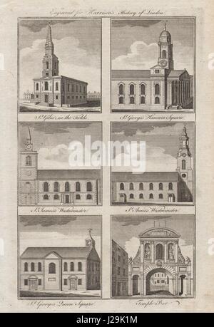 St Giles/Champs George Hanover Sq/Martyr James Piccadilly Soho Anne 1776 imprimer Banque D'Images