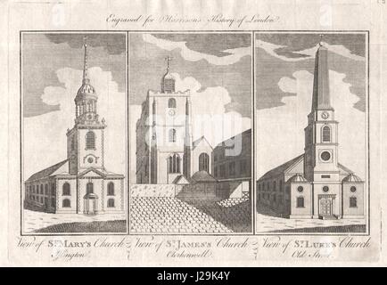 L'église St Mary d'Islington (Vieux St James's Clerkenwell St Luke's Old Street 1776 Banque D'Images