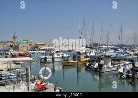 Le port d'Acre, en Israël. Banque D'Images