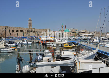 Le port d'Acre, en Israël. Banque D'Images