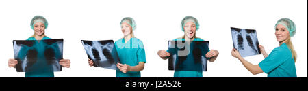 Woman Doctor examining x-ray image Banque D'Images