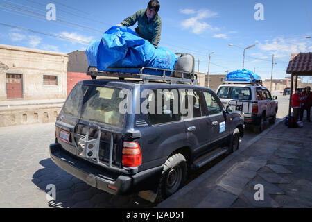 La Bolivie, Potosi, Uyuni, préparatifs pour le voyage à travers le Salar de Uyuni Banque D'Images