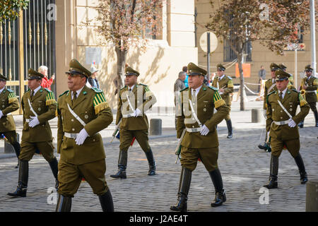 Le Chili, Región Metropolitana de Santiago du Chili, dimanche défilé militaire au palais présidentiel Banque D'Images