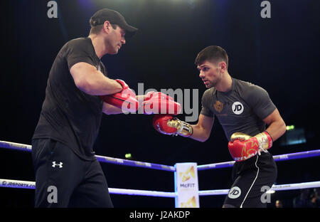 Au cours de l'Codina, Joe training à Wembley Arena, Londres. Banque D'Images