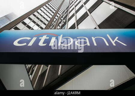 Inscrivez-vous à l'une des branches de la Citibank à Manhattan. Banque D'Images