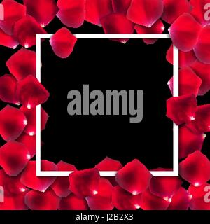 Abstract Natural des pétales de rose Frame Background Vector réaliste je Illustration de Vecteur