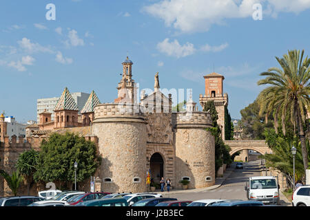 Portail d'entrée de Poble Espanyol à Palma de Majorque, Espagne Banque D'Images