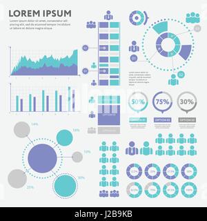 Infographie entreprise concept - ensemble d'éléments du vecteur infographique en style design plat de présentation, brochure, site web. Grand jeu de l'Infographie. Illustration de Vecteur