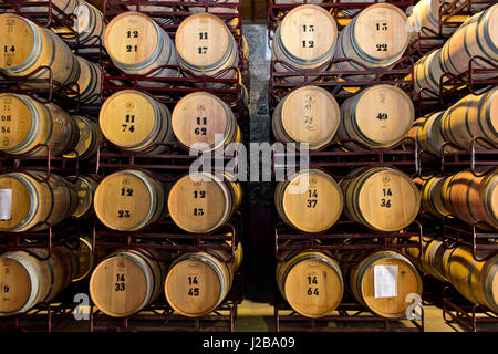 Fûts de vin de port dans une cave à vin, Quinta de la Rosa, Pinhao, Alto Douro, Portugal Banque D'Images