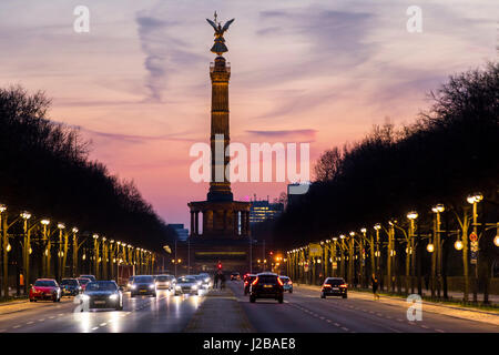 La colonne de la Victoire, à Berlin, en Allemagne, de la rue 17. Juin, Banque D'Images