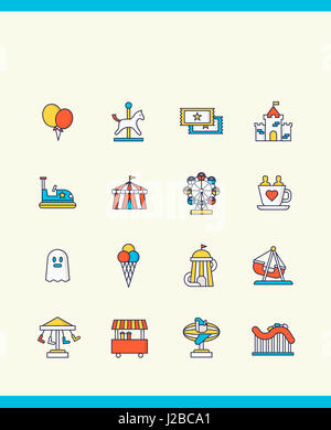 Différentes icônes liées au parc d' Banque D'Images