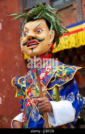 Danseur masqué, Tshechu à Wangdue Phodrang Dzong Festival Wangdi, Bhoutan Banque D'Images