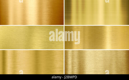 Laiton doré ou textures métal brossé Banque D'Images
