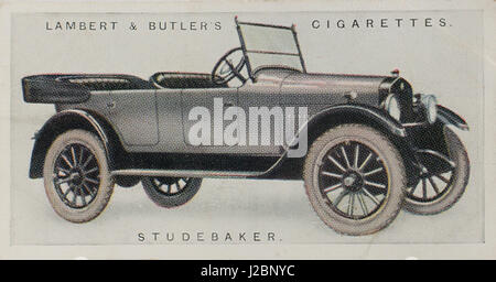 Carte de cigarettes "Studebaker Light Six" dans Lambert & Butler 1922 Voiture à moteur de la série 1 de 25 voitures Banque D'Images