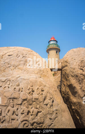 Mahabalipuram, TamilNadu Inde phare Banque D'Images