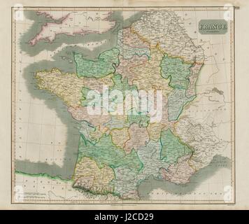 'France' dans les provinces, avant la Révolution, w/o la Savoie et Nice. THOMSON 1817 map Banque D'Images