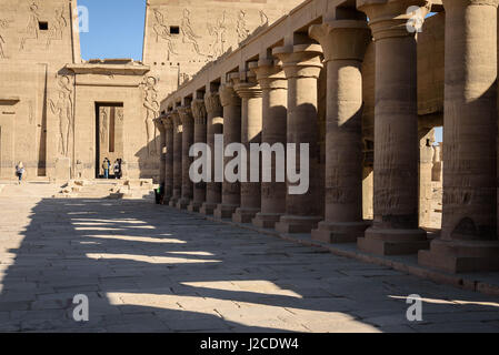 L'Egypte, Mer Rouge, Government, Philae Le temple de Philae, dédié à la déesse Hathor, est situé sur une île du Nil, Site du patrimoine mondial de l'UNESCO Banque D'Images