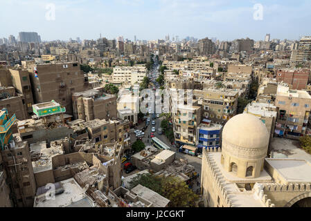 Egypte, Caire, gouvernorat du Caire, vue depuis le minaret de la mosquée Ibn Tulun Banque D'Images