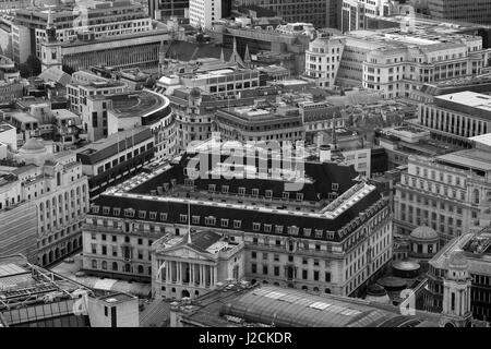 Vue aérienne de la Banque d'Angleterre Banque D'Images