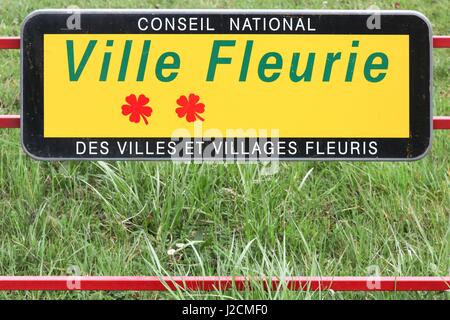 Panel de villes et villages fleuris concours en France Banque D'Images