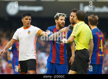 Valencia, Espagne, 22 de octubre de 2016. Partido correspondiente a la jornada 9 de la Liga disputado en Mestalla entre Valence CF et le FC Barcelone. Leo Messi del despuŽs ged.(Photo : Maria Jose Segovia / Cordon Presse) Banque D'Images