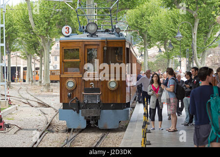 Tren de Soller, de la gare, Sóller, Majorque, Espagne Banque D'Images