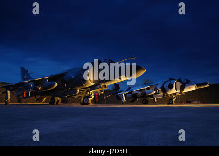 Sea Harrier FA.2 ZH796 et Harrier GR 3 XZ991 à RAF Cosford, Banque D'Images