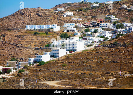 Dans et autour de la capitale grecque ville de Mykonos (Chora) sur l'île grecque de Mykonos (l'île des vents). Une partie des Cyclades. Banque D'Images