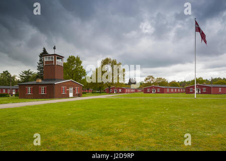 Le Danemark, le Jutland, Padborg, Froslevlejren, ancien WW2-era Froslev Camp de détention pour les prisonniers en Allemand Danois Danemark occupés par les bâtiments du camp, Banque D'Images