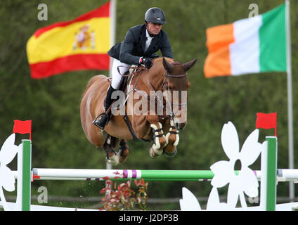 Lummen, Belgique. 28 avr, 2017. fei nations cup, printemps 2017 longines classique lummen csio5, vincent lambrecht de Belgique crédit : leo cavallo/Alamy live news Banque D'Images