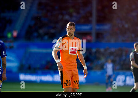 Jour de match de la Liga Santander 2016 Saison 2017 - entre le Deportivo Alaves - S.D'Eibar, joué Mendizorroza Stadium le jeudi, avril 27th, 2017. Gazteiz, Espagne. 20 Lejeune. Photo par Ion Alcoba | SUPPORT PHOTO EXPRES Banque D'Images