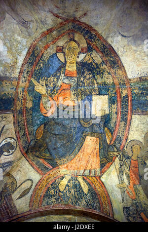 Douzième siècle fresque romane du Christ en majesté (Pentocrator) à partir de l'abside de l'église de Sant Vicenç *Vincent) de Cardona, de barges, de l'Espagne. P Banque D'Images