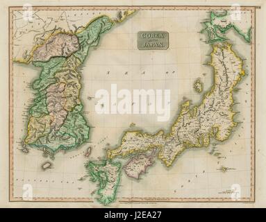 'Corea et le Japon' de John Thomson. L'Asie de l'Est. 1817 Corée ancienne carte Banque D'Images