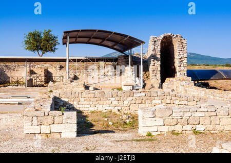 La maison de l'Cryptoportique, naturaliste du parc archéologique de Vulci, ville étrusque, Province de Viterbe, Latium, Italie Banque D'Images