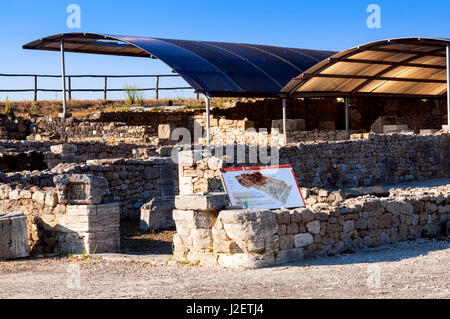 La maison de l'Cryptoportique, naturaliste du parc archéologique de Vulci, ville étrusque, Province de Viterbe, Latium, Italie Banque D'Images