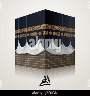 L'icône illustration réaliste vecteur islamique kaaba pour le Hajj (pèlerinage) à la Mecque Illustration de Vecteur