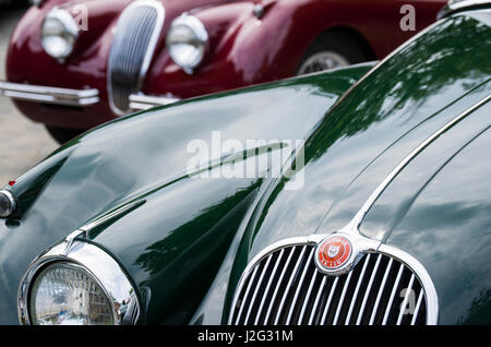 USA, Massachusetts, Beverly Farms, voitures anciennes, 1960 Jaguar Banque D'Images