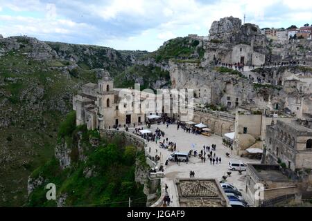 Église de Maria de Idris et Eglise San Pietro le Dodici Lune Sassi Matera Italie Basilique Banque D'Images