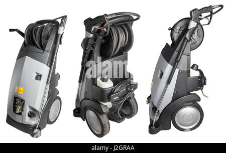 La rondelle de pression portable isolé sur fond blanc Banque D'Images