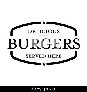 Burger vintage logo de timbres Illustration de Vecteur