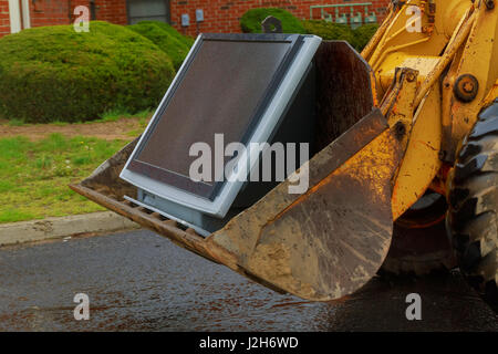 Le tracteur ou du bulldozer sur site de construction de l'équipement du tracteur, la machine Banque D'Images