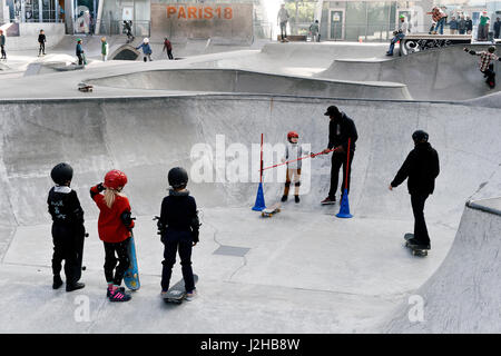 Paris Skate parc Kulture, Paris 18ème, France Banque D'Images
