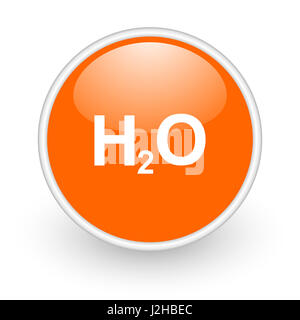 La conception moderne de l'eau orange brillant icône web sur fond blanc. Banque D'Images