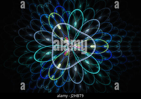 Abstract fractal image sur le fond noir Banque D'Images