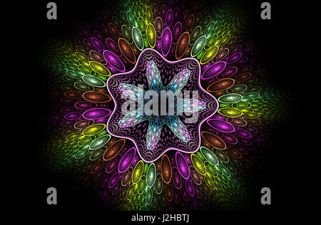 Abstract fractal image sur le fond noir Banque D'Images