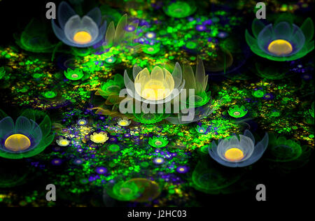 Abstract fractal image sur le fond noir Banque D'Images